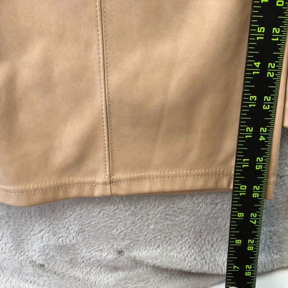 7 For All Mankind Womens Pants Large Faux Leather Wide-Leg Trousers Tan Preppy - Picture 5 of 12